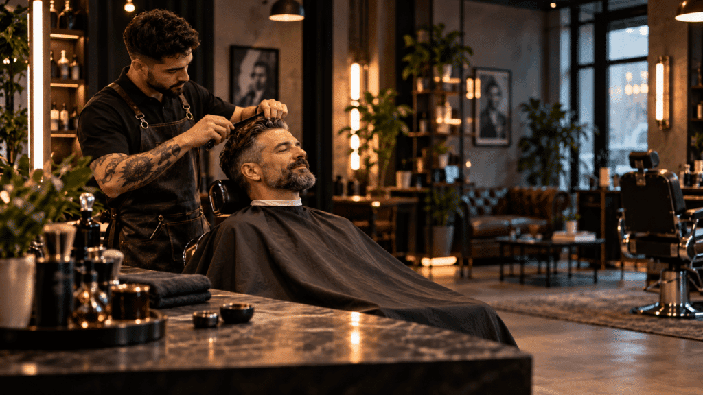 Barbearia por assinatura: barbeiro atendendo cliente assinante